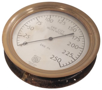 Ashcroft Manufacturing Company, Bridgeport, Connecticut: "Erie City Iron Works" Steam Gauge