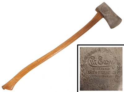 Smith Brothers Hdw. Company, Columbus, Ohio: "Cut Easy" Embossed Single Bit Axe