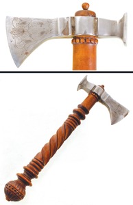 David Brookshaw, Cheltenham, Gloucester, England: Carved 18th C. Pattern Hatchet
