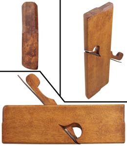 E. Newell, Lanesboro, Massachusetts: Yellow Birch Cvx Skew Rabbet Molding Plane