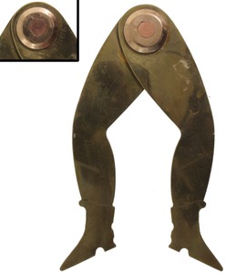Unmarked: Pair Of Solid Brass "Ladyleg" Calipers