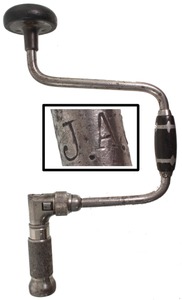 John S. Fray & Company, Bridgeport, Connecticut, No. 146: User Embellished 14" Sweep Bit Brace
