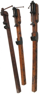 Assorted Makers: Three Early Oak & Cast Iron Clamps