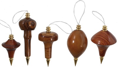 Ron George, Hampton, New Hampshire: Five Artfully Turne Plumb Bobs