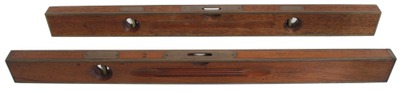 Assorted Makers: Two Brass Bound Mahoany Levels