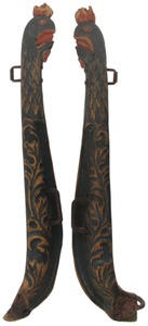 Unmarked: Pair Of Carved Oriental Hames