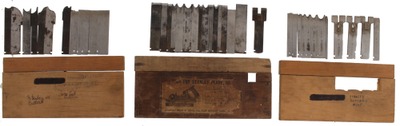 Stanley Rule & Level: Three Boxes Of Orig. Cutting Irons