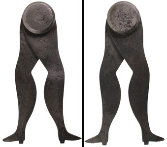 Unmarked: Pair Of Early Iron "Ladyleg" Calipers