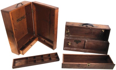 Assorted Makers: Two Manufactured Oak Tool Boxes