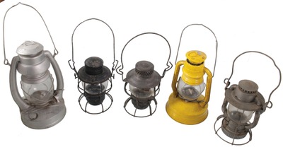 Assorted Makers: Five Clean Railroad Type Lanterns