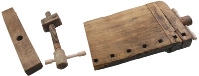 Unmarked: Two Wooden Screw Workbench Vises