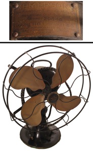 Emerson Electric Manufacturing Company, St. Louis: Early Brass Blade Electric Fan
