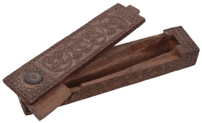 Unmarked: Floral Carved Wooden Storage Box