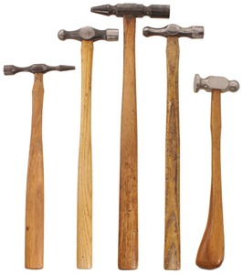 Assorted Makers: Five Extra Clean Metal Wkg. Hammers