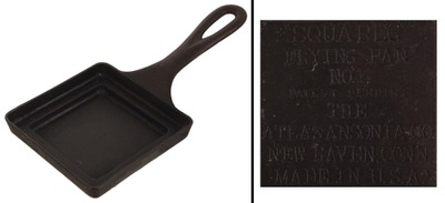 Atlas-ansonia Co./new Haven, Ct, No. 1: Rares Smallest Size "Square" Frying Pan