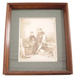 Unmarked: Framed Photograph Of Two Carpenters