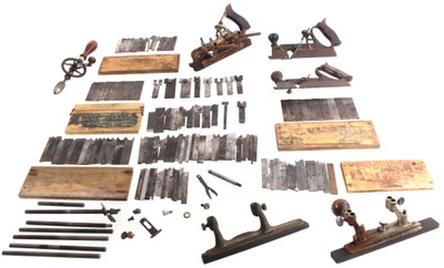 Stanley Rule & Level: Lot Of #45 & #55 Parts & Cutting Irons
