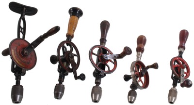 Goodell Pratt Company, Greenfield, Massachusetts: Five G-P Hand & Breast Drills