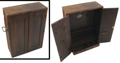 Stanley Rule & Level, No. 851: Rare Dbl. Door Wall Mount Tool Chest