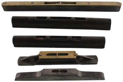 Assorted Makers: Five Cast Iron Body Spirit Levels
