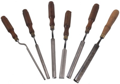 Buck Brothers, Millbury, Massachusetts: Wkg. Set Of Five Crank Neck Gouges