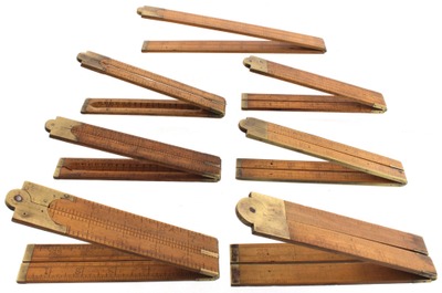 Stanley Rule & Level: Lot Of Assorted B'wood Folding Rule