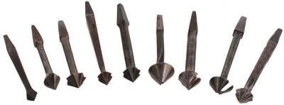 Assorted Makers: Coll. Of Nine Countersinnk Auger Bits