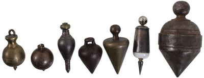 Unmarked: Seven Brass & Iron Plumb Bobs