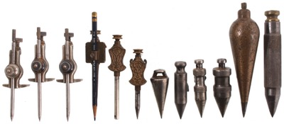 Assorted Makers: Lot Of Brass & Iron Plumb Bobs