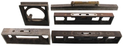 Assorted Makers: Five Cast Iron Spirit Levels