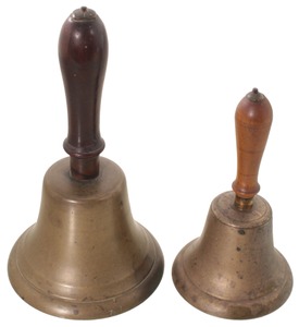Unmarked: Two Solid Brass "School" Bells