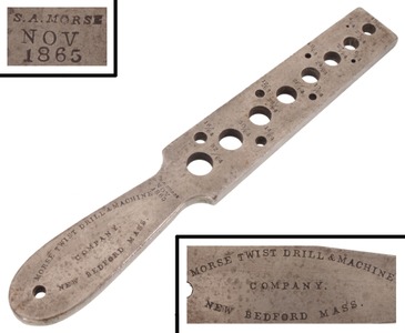 Morse Twist Drill & Machine Company, New Bedford, Massachusetts: Rare First Model Twist Drill Gauge