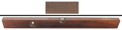 Stanley Rule & Level, No. 98: Rare 24" Length R'wo Brass Bound Level