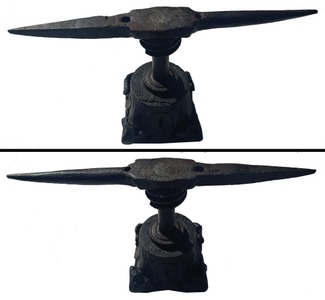 Unmarked: 18th C. Dbl. Horn Stake Anvil