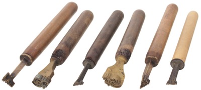 Unmarked: Three Pairs Of Brass Bookbinders' Stamps