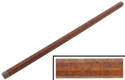 Unmarked: 18th C. Hickory Octagon Board Rule