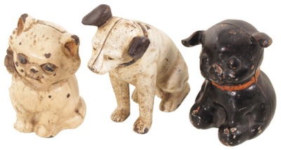 Assorted Makers: Three Cast Iron Animal Still Banks