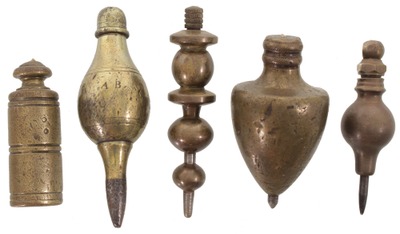 Assorted Makers: Five Interesting Brass Plumb Bob