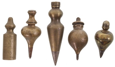 Assorted Makers: Five Interesting Brass Plumb Bob