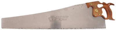 Henry Disston & Sons, Philadelphia, Pennsylvania, No. D-8: Unused 28" Finger Hole Rip Saw