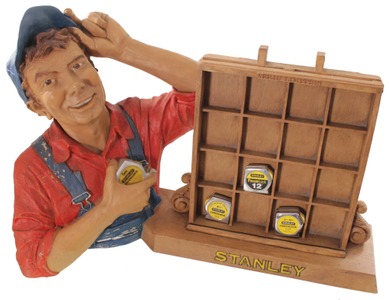 Stanley Tools: Rare "Carpenter" Hea Tape Measure Display