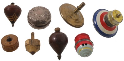 Assorted Makers: Coll. Of Six Clean Toy Spinning Tops
