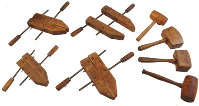 Assorted Makers: Lot Of Four Wooden Mallets