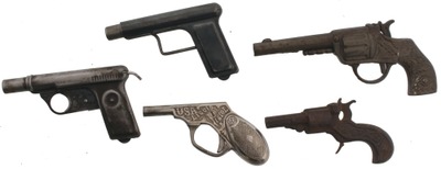Assorted Makers: Five Child's Toy Cap Pistols