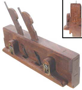 G. Buck, 242 Tottenham Ct Road, London, England: Rare Dbl. Iron Air Tight Case Mkrs. Molding Plane