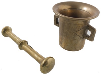 Unmarked: Solid Brass Mortar & Pestyle