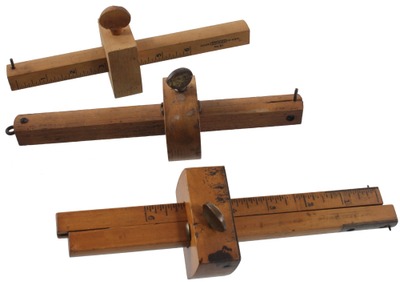 Assorted Makers: Three Clean & Usable Beech Marking Gauges
