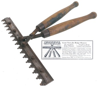 Trenton Patent Manufacturing Company, Trenton, New Jersey: Early Mechanical Hedge Trimmer