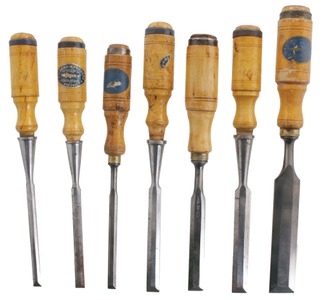 Erik Berg, Eskilstuna, Sweden: Wkg. Set Of Tang & Socket Chisels