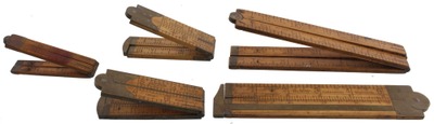 Assorted Makers: Lot Of Five Clean Folding Rules